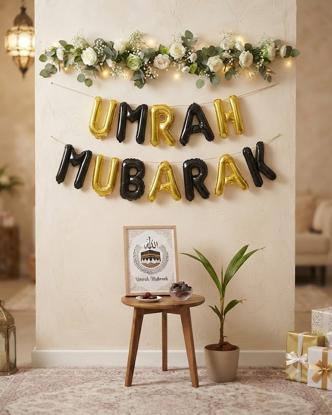 Umrah Mubarak Foil Balloon Set – 12 Pieces