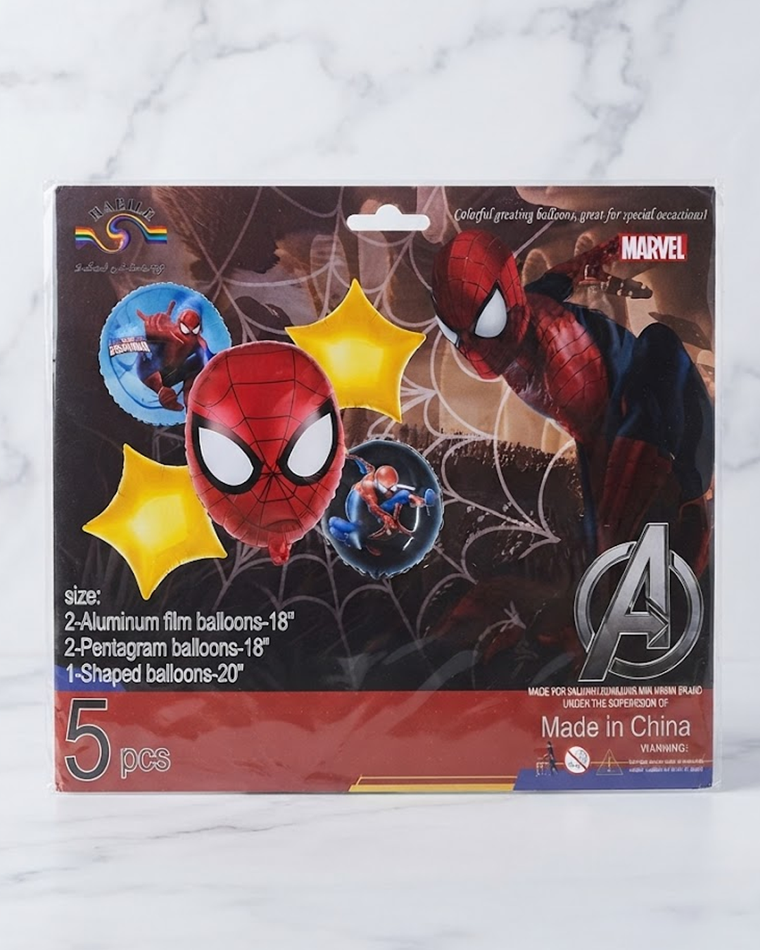 Spider-Man & Avengers Foil Balloon Set – 5 Pieces