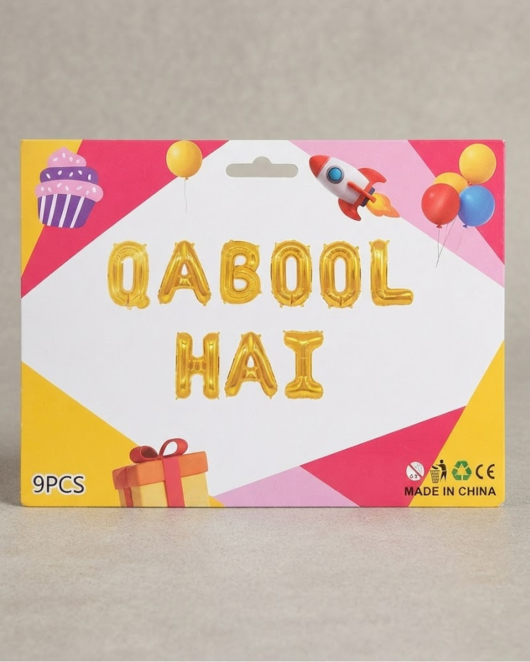 Qabool Hai Foil Balloon Set - 9 Pieces - Image 2