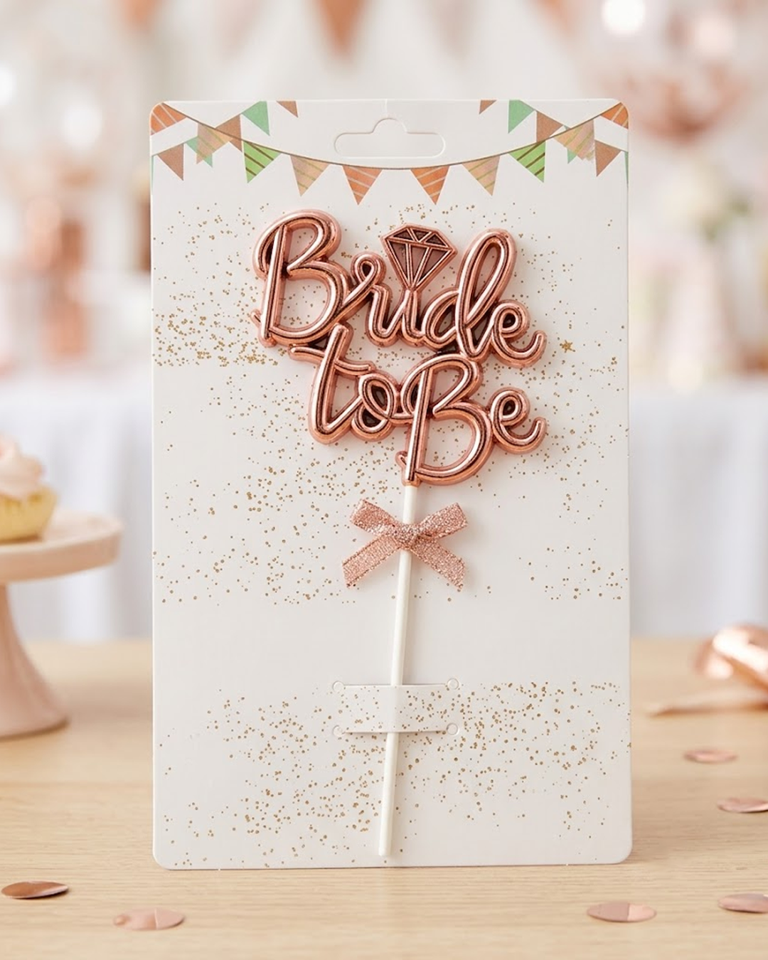 Elegant "Bride to Be" Wooden Cake Topper - Image 2
