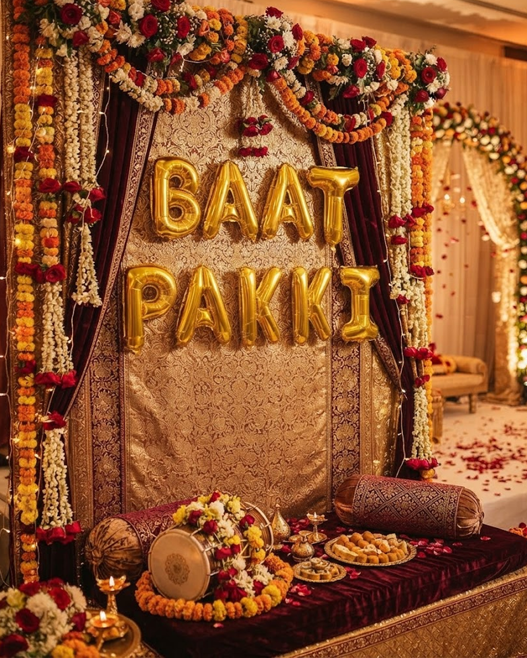 Baat Pakki Gold Foil Balloon Set – 9 Pieces