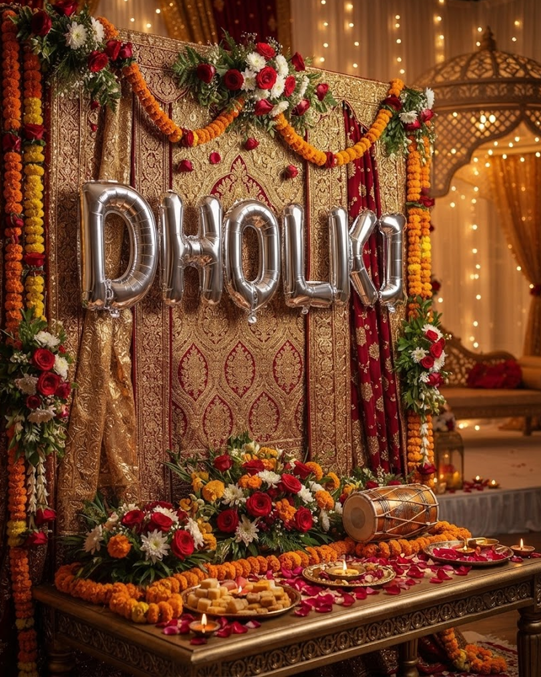 Dholki Foil Balloon Set – 6 Pieces