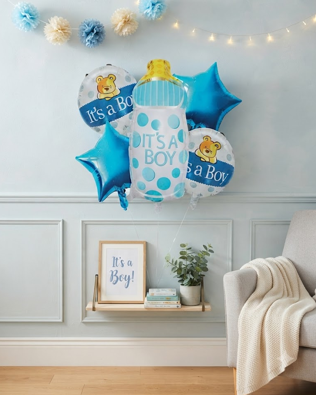 “It’s a Boy!” Baby Shower Foil Balloon Set (5 Pieces)