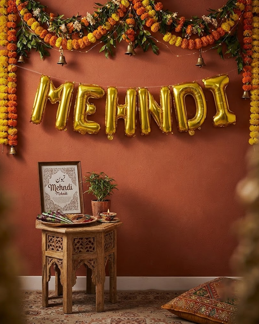 Mehndi Foil Balloon Set – 6 Pieces